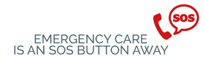 Emergency care is as SOS button Away | SOS Logo